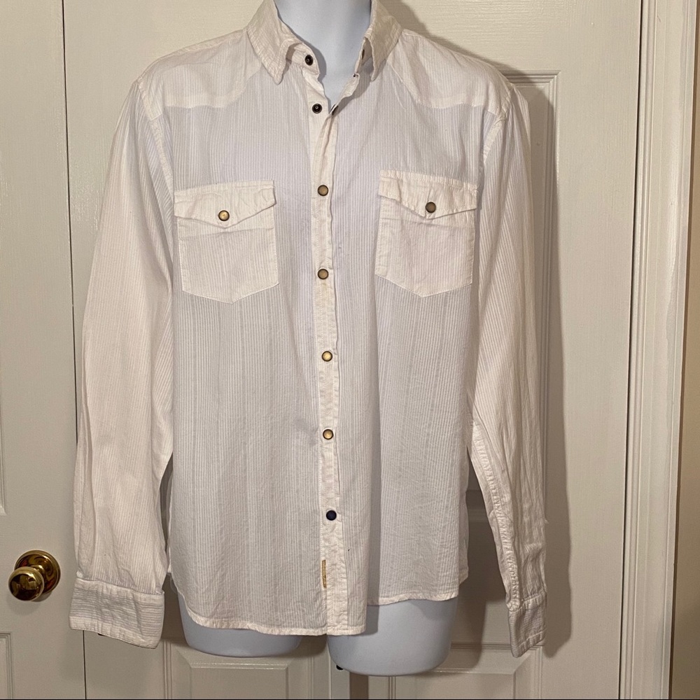 Jachs Men's White Snap Front Shirt